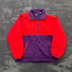 Vintage Gap 1/4 Zip Fleece Mens Medium Purple 1990s Pull Over